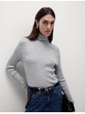 Marks & Spencer Ребрест пуловер с висока яка Marks & Spencer сив