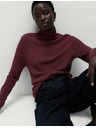 Marks & Spencer Ребрест пуловер с висока яка Marks & Spencer червен