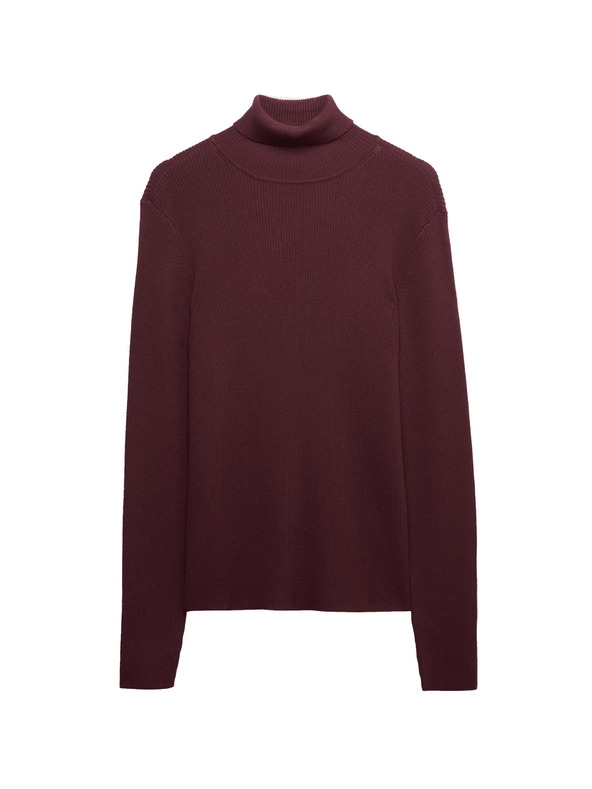 Marks & Spencer Ребрест пуловер с висока яка Marks & Spencer червен