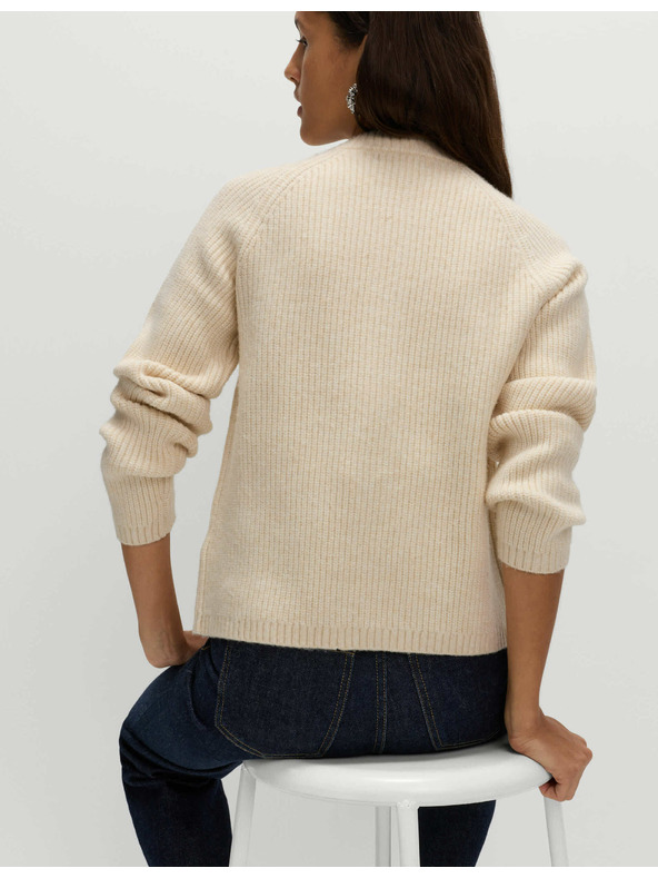 Marks & Spencer Текстуриран декориран кардиган с копчета отпред Marks & Spencer кремав