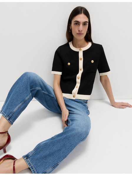 Marks & Spencer Скъсен кардиган с контрастни детайли Marks & Spencer черен