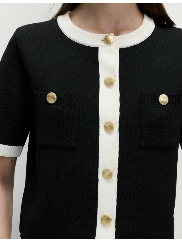 Marks & Spencer Скъсен кардиган с контрастни детайли Marks & Spencer черен