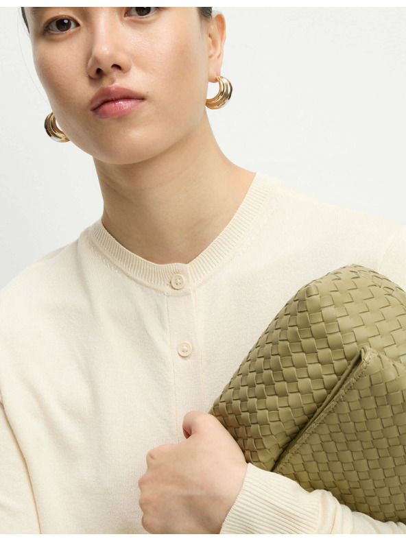 Marks & Spencer Жилетка с кръгло деколте и копчета отпред Marks & Spencer сметанова