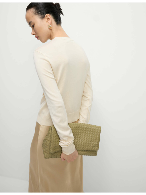 Marks & Spencer Жилетка с кръгло деколте и копчета отпред Marks & Spencer сметанова