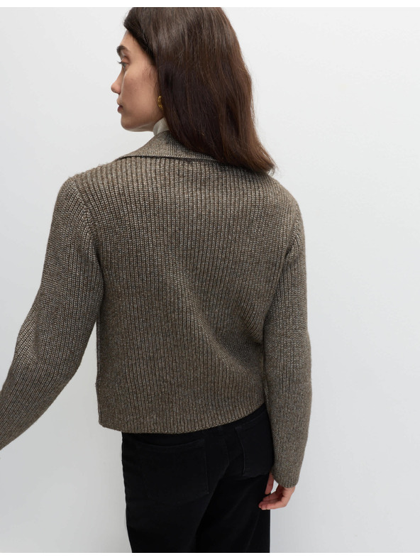 Marks & Spencer Плетена жилетка с мъхнати нишки и декоративни джобове Marks & Spencer бежова