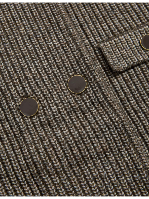 Marks & Spencer Плетена жилетка с мъхнати нишки и декоративни джобове Marks & Spencer бежова