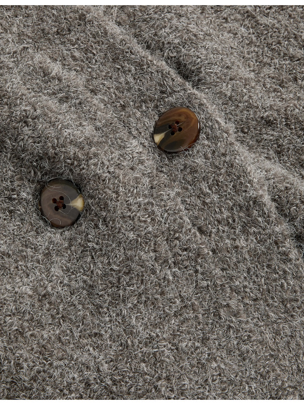 Marks & Spencer Жилетка от буклè, с копчета отпред и V-образно деколте, с вълнено съдържание Marks & Spencer кафява