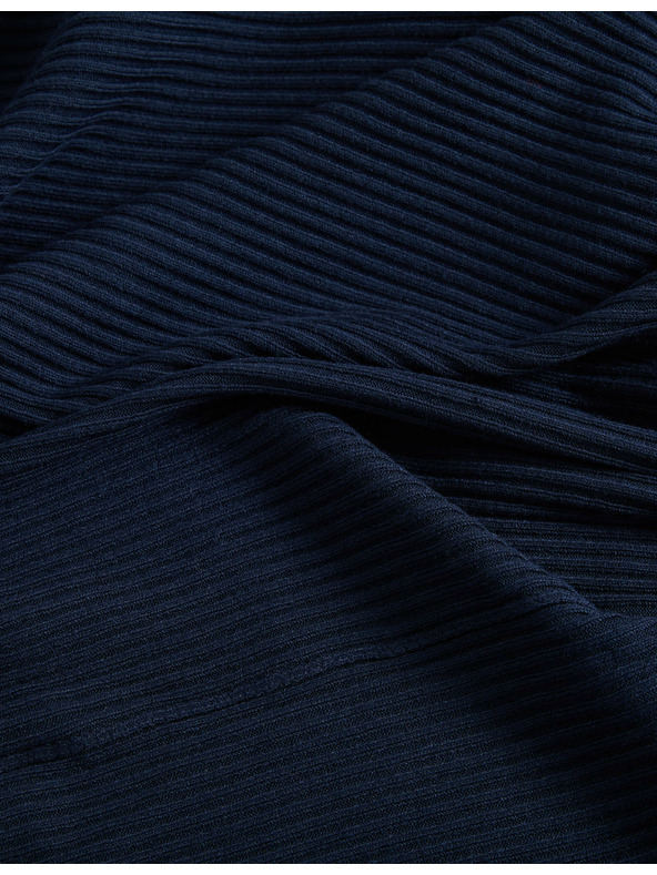 Marks & Spencer Дълга ребрест жилетка без закопчаване Marks & Spencer тъмносиня