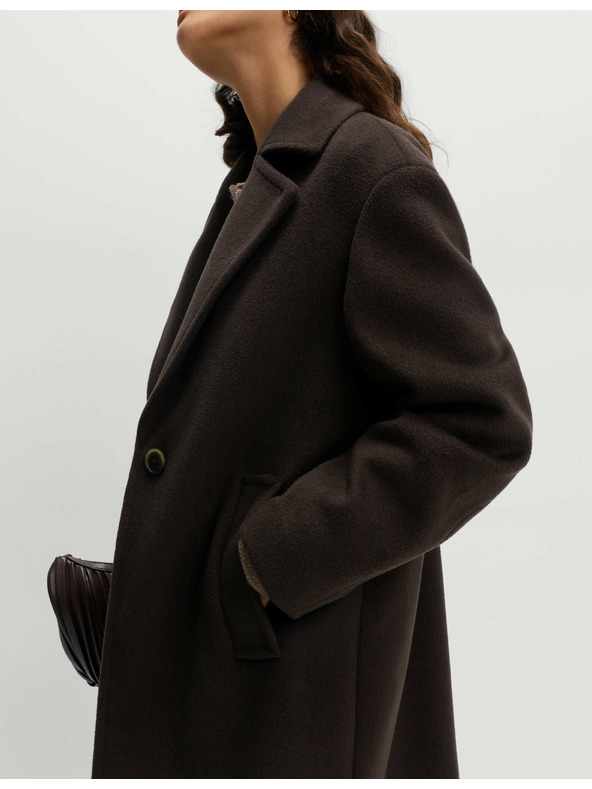 Marks & Spencer Едноредно палто с леко прилепнал силует Marks & Spencer кафяво