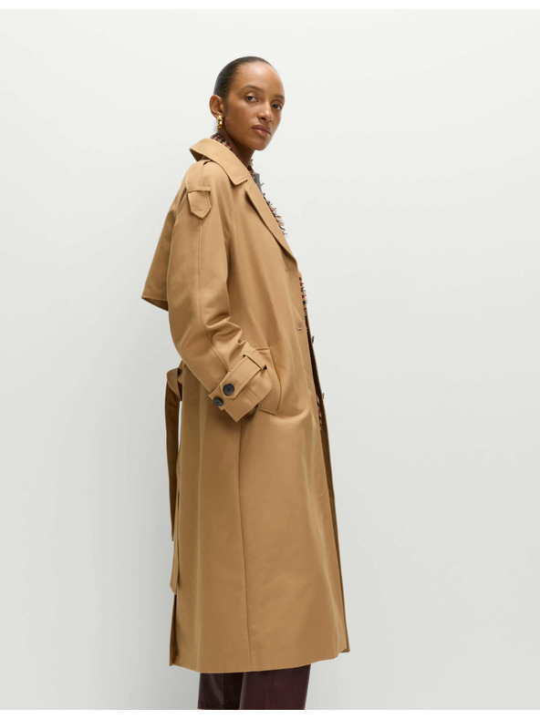 Marks & Spencer Дълъг тренчкоут с колан, с висок процент памук Marks & Spencer кафяв