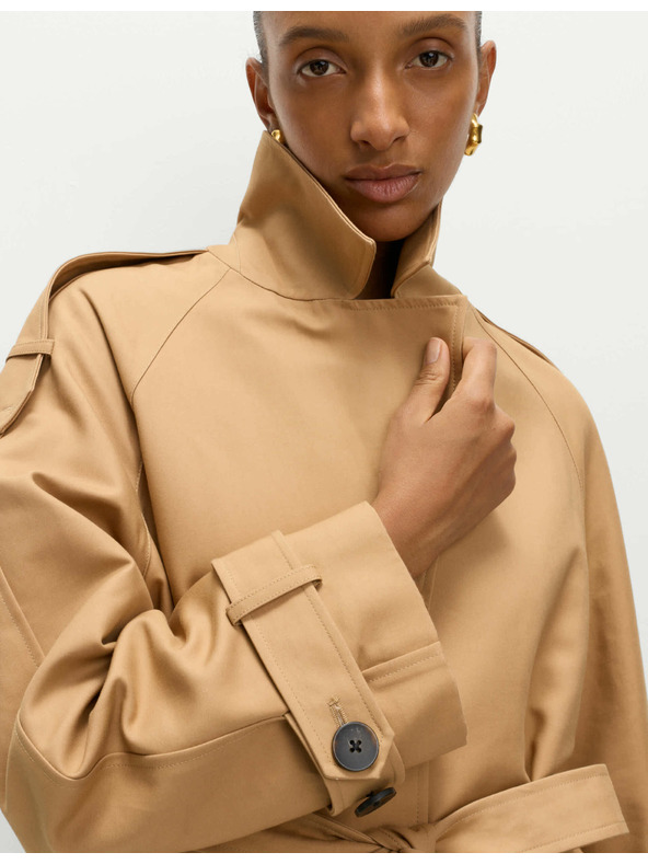 Marks & Spencer Дълъг тренчкоут с колан, с висок процент памук Marks & Spencer кафяв