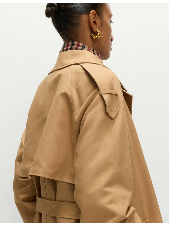 Marks & Spencer Дълъг тренчкоут с колан, с висок процент памук Marks & Spencer кафяв