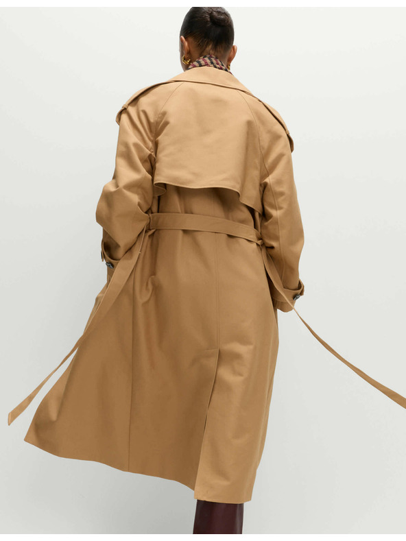 Marks & Spencer Дълъг тренчкоут с колан, с висок процент памук Marks & Spencer кафяв