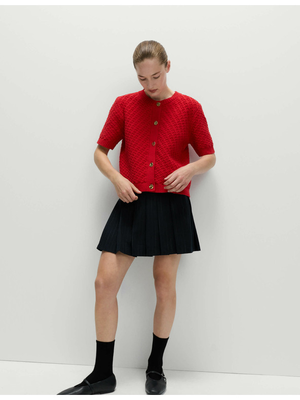 Marks & Spencer Плисирана мини пола с райета Marks & Spencer в тъмносиньо