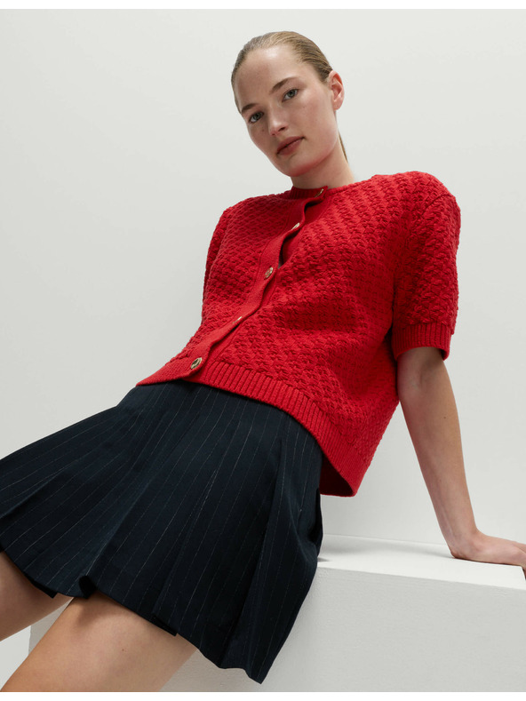 Marks & Spencer Плисирана мини пола с райета Marks & Spencer в тъмносиньо