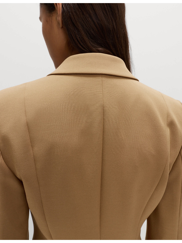 Marks & Spencer Прилепнал кепров блейзер със стеснение в талията Marks & Spencer в кафяво