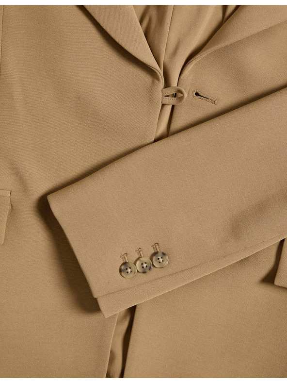 Marks & Spencer Прилепнал кепров блейзер със стеснение в талията Marks & Spencer в кафяво