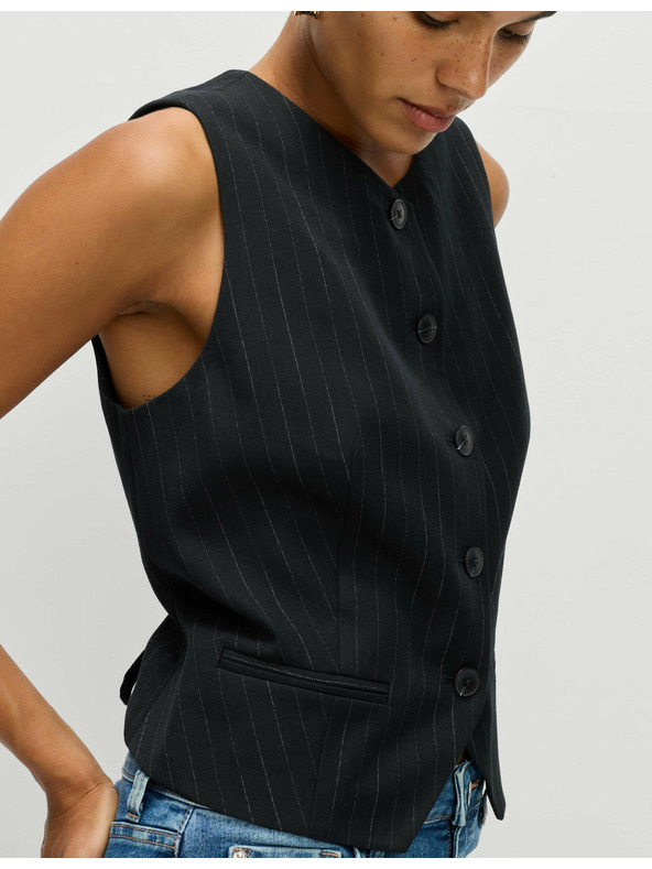 Marks & Spencer Раирана жилетка без яка Marks & Spencer тъмносин