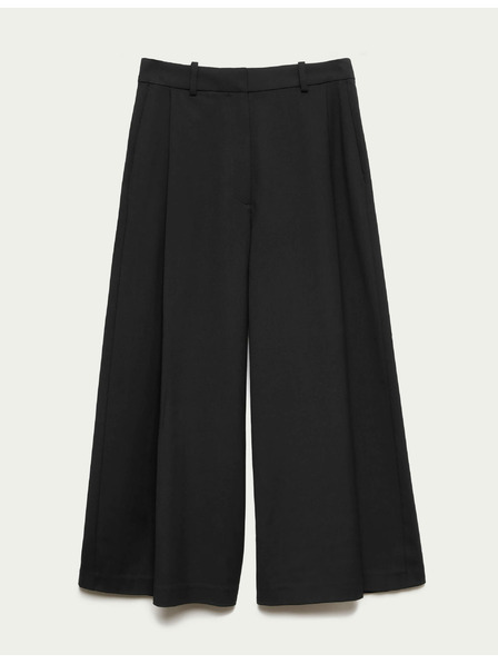 Marks & Spencer Тъкана плисирана панталонна пола с широки крачоли Marks & Spencer черен