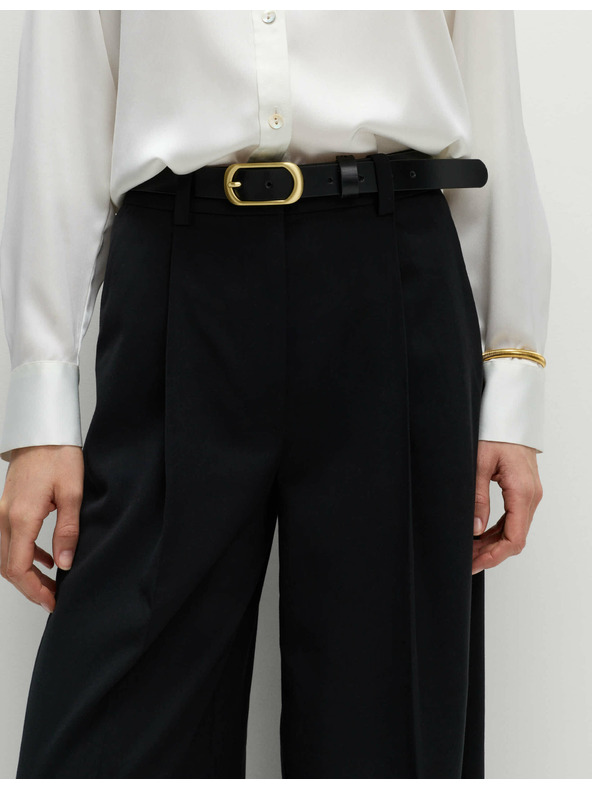 Marks & Spencer Плисирани панталони с широки крачоли Marks & Spencer черен