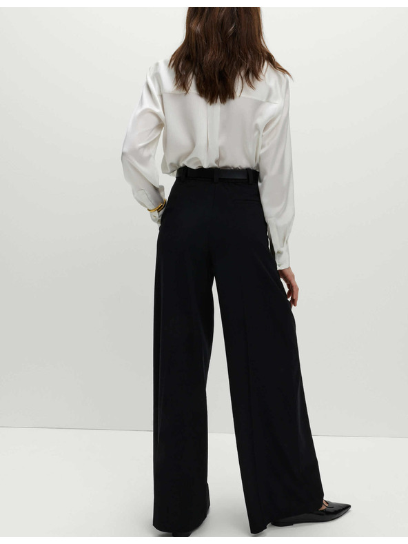 Marks & Spencer Плисирани панталони с широки крачоли Marks & Spencer черен