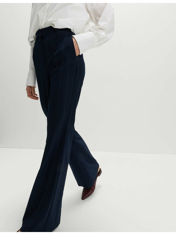 Marks & Spencer Тесни камбановидни панталони с райета Marks & Spencer тъмносин