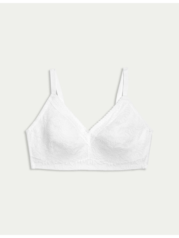 Marks & Spencer Дантелен сутиен с бедра, ефект на свиване и технология Flexifit™ Marks & Spencer бял