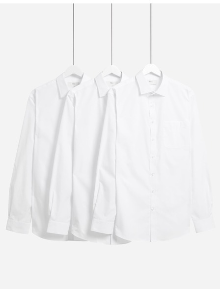 Marks & Spencer Комплект от три мъжки бели ризи Marks & Spencer