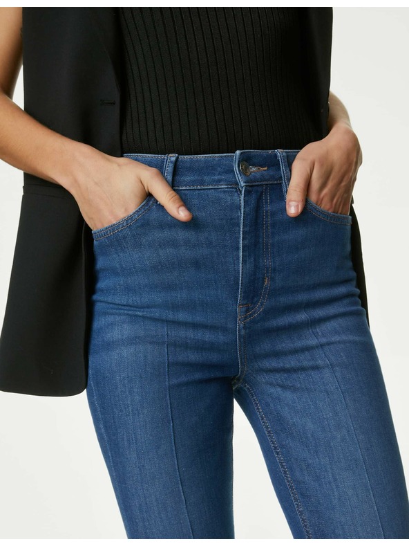 Marks & Spencer Тъмно сини дамски дънки с висока талия Marks & Spencer