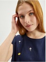 Orsay Тъмносиня дамска тениска на цветя ORSAY