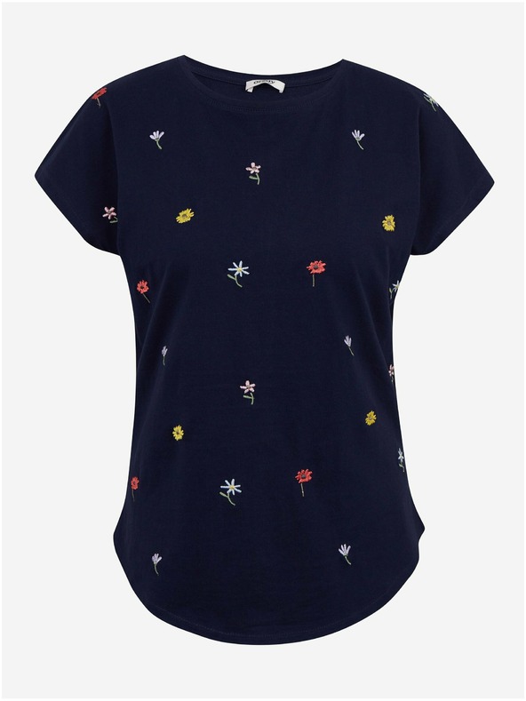 Orsay Тъмносиня дамска тениска на цветя ORSAY