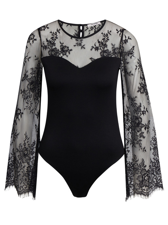 Orsay Черно дамско дантелено боди ORSAY