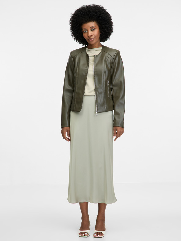 Orsay Дамско кожено яке в цвят каки ORSAY