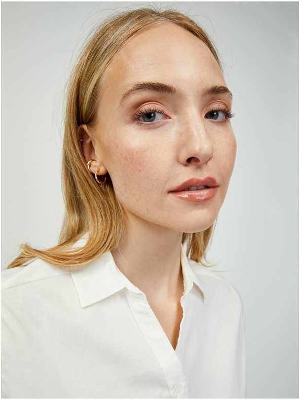 Orsay Кремава риза с къс ръкав ORSAY