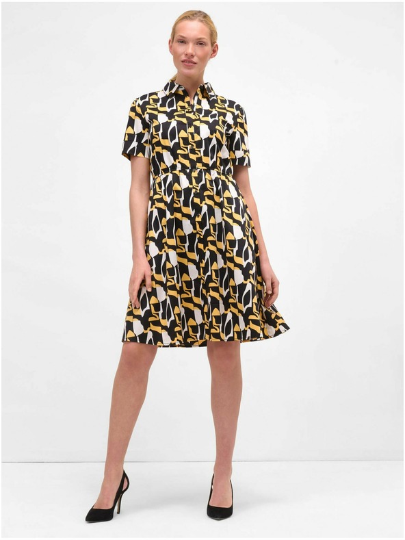 Orsay Жълто-черни щамповани ризови рокли ORSAY