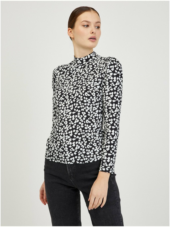 Orsay Бяло-черна дамска тениска с десен ORSAY Paisy