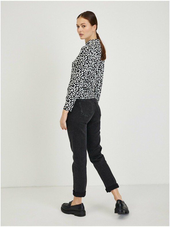 Orsay Бяло-черна дамска тениска с десен ORSAY Paisy