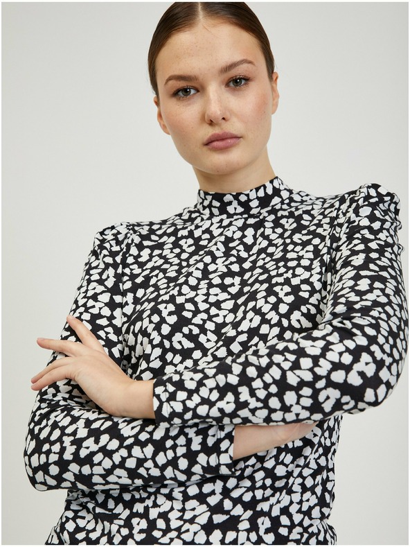 Orsay Бяло-черна дамска тениска с десен ORSAY Paisy