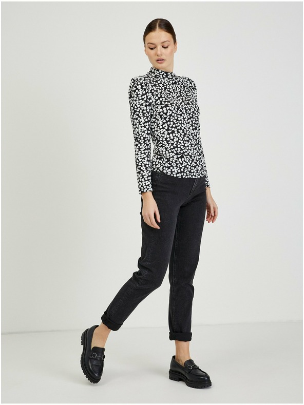 Orsay Бяло-черна дамска тениска с десен ORSAY Paisy