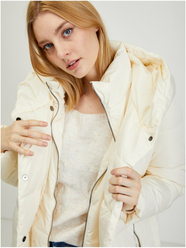 Orsay Кремаво дамско пухено палто ORSAY