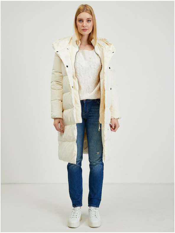 Orsay Кремаво дамско пухено палто ORSAY