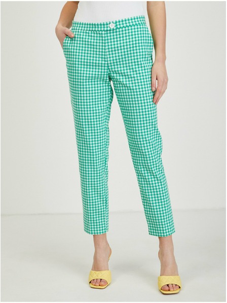 Orsay Светлозелен дамски панталон на каре ORSAY
