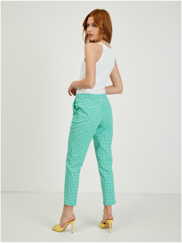 Orsay Светлозелен дамски панталон на каре ORSAY