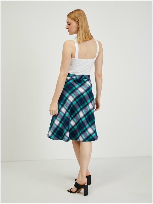 Orsay Зелено-синя дамска пола на каре ORSAY