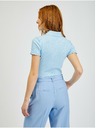 Orsay Светлосиня дамска рипсена поло тениска ORSAY