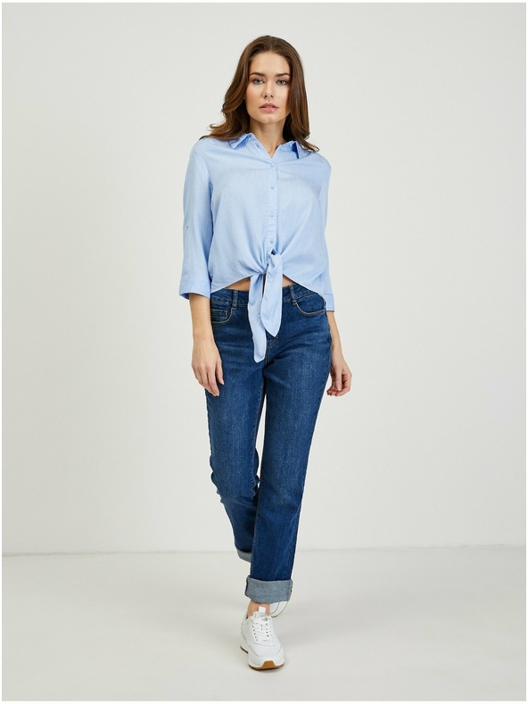 Orsay Светлосиня дамска риза с възел ORSAY