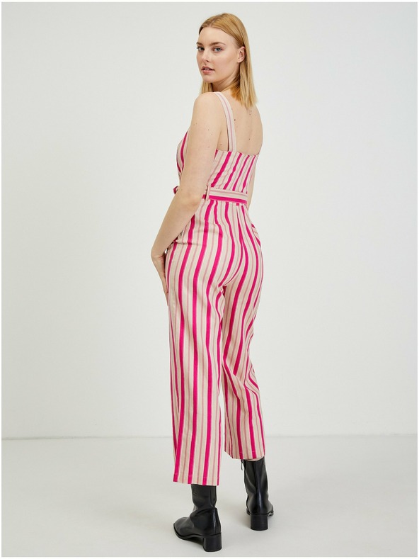 Orsay Бежово-розов дамски ленен гащеризон ORSAY Los Angeles