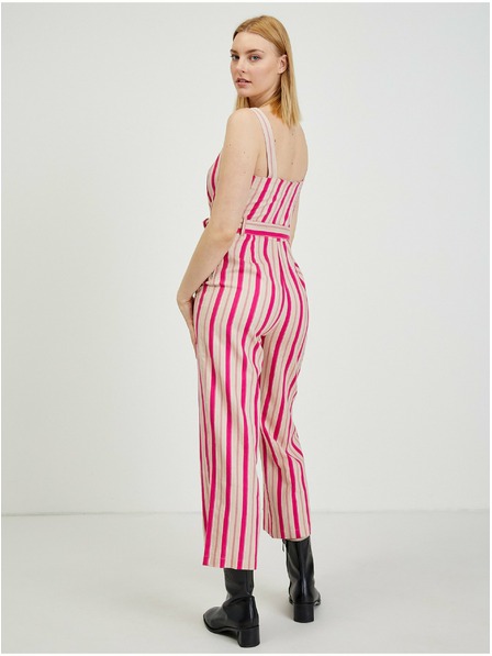 Orsay Бежово-розов дамски ленен гащеризон ORSAY Los Angeles