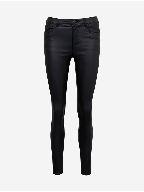 Orsay Черен дамски панталон от изкуствена кожа ORSAY