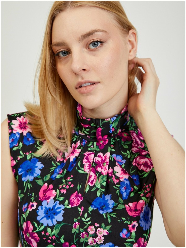 Orsay Черна дамска рокля с цветя ORSAY